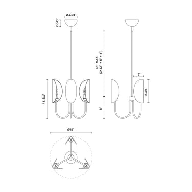 Alora Mood Seno CH450715 15 Inch Chandelier 2