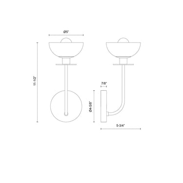 Alora Mood Sylvia WV515205 5 Inch Wall/Vanity Light 5