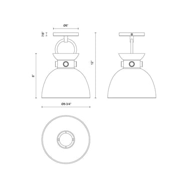 Alora Mood Waldo SF411309 9 Inch Semi-Flush Mount 2