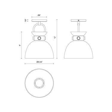 Alora Mood Waldo SF411809 9 Inch Semi-Flush Mount 2