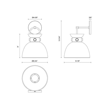 Alora Mood Waldo WV411309 9 Inch Wall/Vanity Light 1