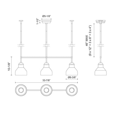 Alora Mood Westlake LP540334 34 Inch Linear Pendant 1