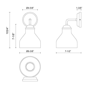Alora Mood Westlake WV540106 6 Inch Wall/Vanity Light 1