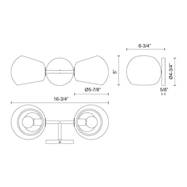 Alora Mood Willow WV648217MB 17 Inch Wall/Vanity Light 3