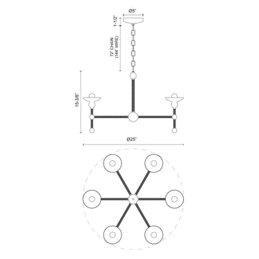 Alora Nadine 6 Light Chandelier - Crescent Harbor