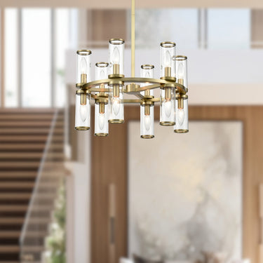 Alora Revolve 12 Light Chandelier Clear Glass - Crescent Harbor