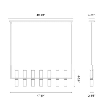 Alora Revolve 14 Light Linear Pendant - Crescent Harbor