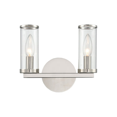 Alora Revolve 2 Light 10 Inch Wall/Vanity Light Clear Glass - Crescent Harbor