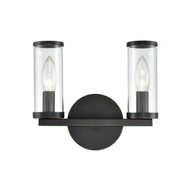Alora Revolve 2 Light 10 Inch Wall/Vanity Light Clear Glass - Crescent Harbor