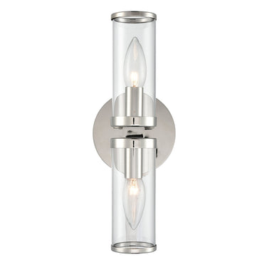 Alora Revolve 2 Light 12 Inch Wall/Vanity Light Clear Glass - Crescent Harbor