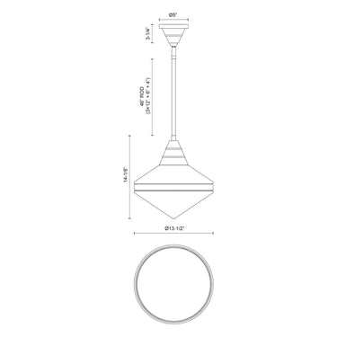 Alora Willard 1 Light 14 Inch Pendant - Crescent Harbor