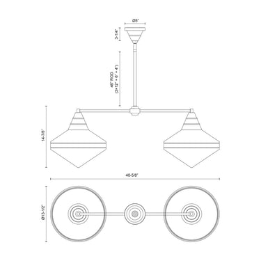 Alora Willard 2 Light Linear Pendant - Crescent Harbor
