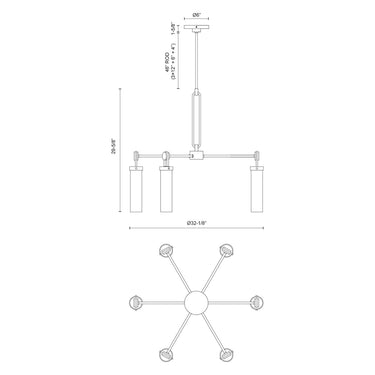 Alora Wynwood 6 Light Chandelier - Crescent Harbor