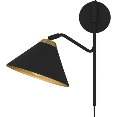 Alscott 1 Light Wall Sconce in Matte Black 4