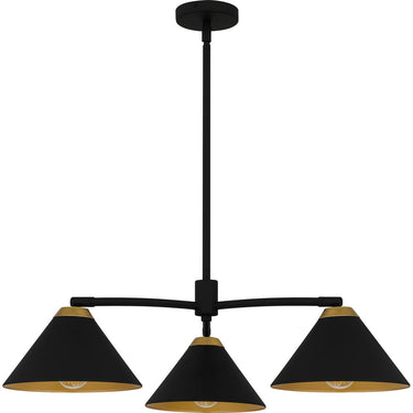 Alscott 3 Light Chandelier in Matte Black 3
