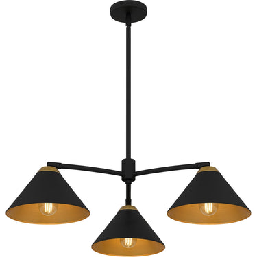 Alscott 3 Light Chandelier in Matte Black 4