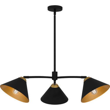 Alscott 3 Light Chandelier in Matte Black 5