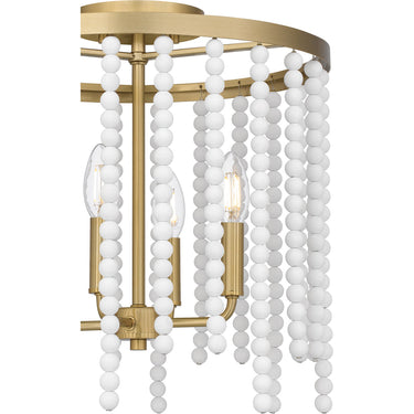 Apelle 4 Light Semi-Flush Mount in Aged Brass 2
