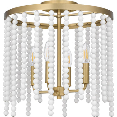 Apelle 4 Light Semi-Flush Mount in Aged Brass 3