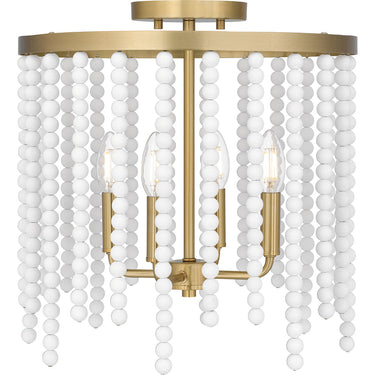 Apelle 4 Light Semi-Flush Mount in Aged Brass 4