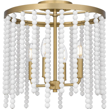 Apelle 4 Light Semi-Flush Mount in Aged Brass 1