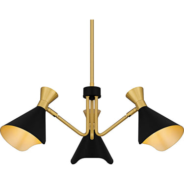 Arden 3 Light Chandelier in Matte Black 3