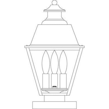 Arroyo Craftsman INC-8MR 8" Inverness Column Mount With Metal Roof