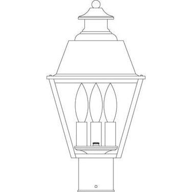 Arroyo Craftsman INP-8MR 8" Inverness Post Mount With Metal Roof