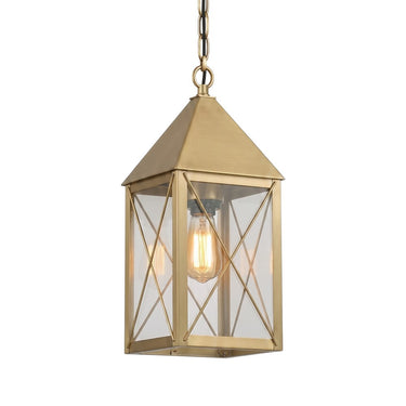 Ashford Pendant shown in the Antique Brass finish with a Clear shade - 9522-X-AB-CL