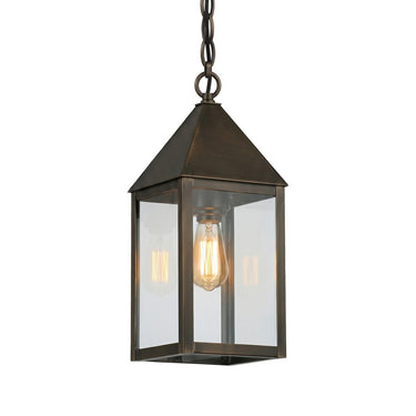 Ashford Pendant shown in the Dark Brass finish with a Clear shade - 9522-DB-CL