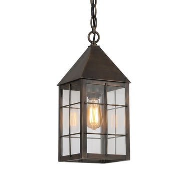Ashford Pendant shown in the Dark Brass finish with a Clear shade - 9522-H-DB-CL