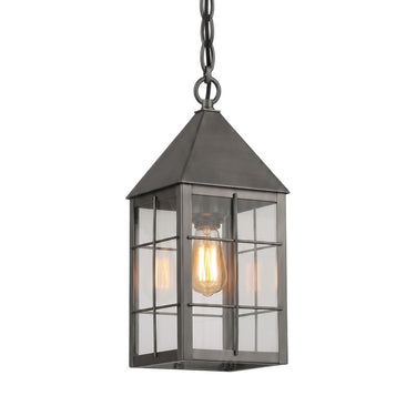 Ashford Pendant shown in the Gunmetal finish with a Clear shade - 9522-H-GM-CL