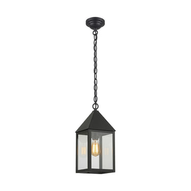 Ashford Pendant shown in the Matte Black finish with a Clear shade - 9522-BK-CL 1