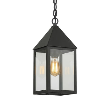 Ashford Pendant shown in the Matte Black finish with a Clear shade - 9522-BK-CL