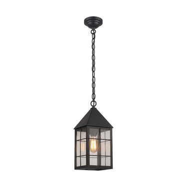 Ashford Pendant shown in the Matte Black finish with a Clear shade - 9522-H-BK-CL 1