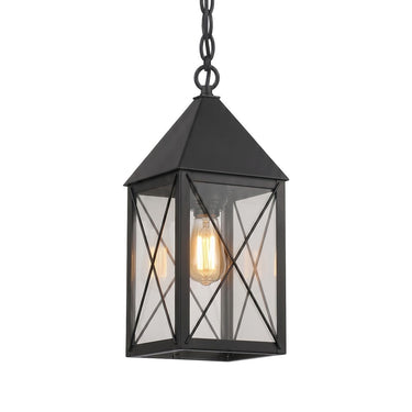 Ashford Pendant shown in the Matte Black finish with a Clear shade - 9522-X-BK-CL