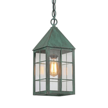 Ashford Pendant shown in the Verde Green finish with a Clear shade - 9522-H-VG-CL