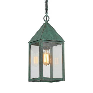Ashford Pendant shown in the Verde Green finish with a Clear shade - 9522-VG-CL