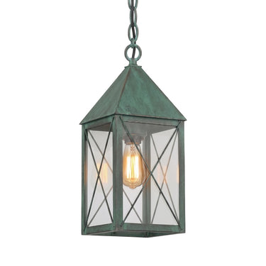 Ashford Pendant shown in the Verde Green finish with a Clear shade - 9522-X-VG-CL