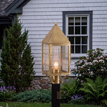 Ashford Post Lantern shown in the Antique Brass finish with a Clear shade - 9520-H-AB-CL-C 2