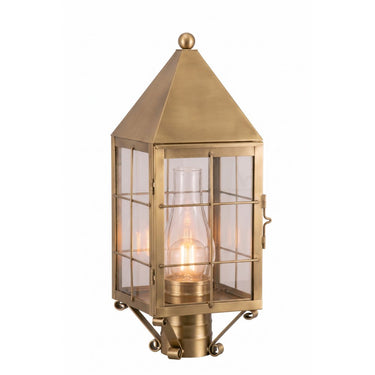 Ashford Post Lantern shown in the Antique Brass finish with a Clear shade - 9520-H-AB-CL-C