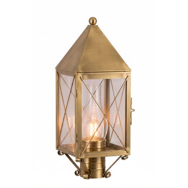 Ashford Post Lantern shown in the Antique Brass finish with a Clear shade - 9520-X-AB-CL-C