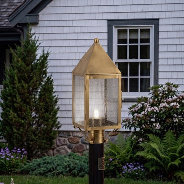 Ashford Post Lantern shown in the Antique Brass finish with a Seedy shade - 9520-AB-SDY-C 2
