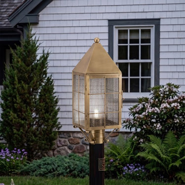 Ashford Post Lantern shown in the Antique Brass finish with a Seedy shade - 9520-H-AB-SDY-C 2