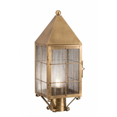 Ashford Post Lantern shown in the Antique Brass finish with a Seedy shade - 9520-H-AB-SDY-C