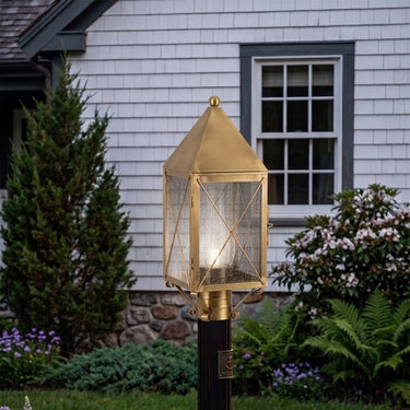 Ashford Post Lantern shown in the Antique Brass finish with a Seedy shade - 9520-X-AB-SDY-C 2