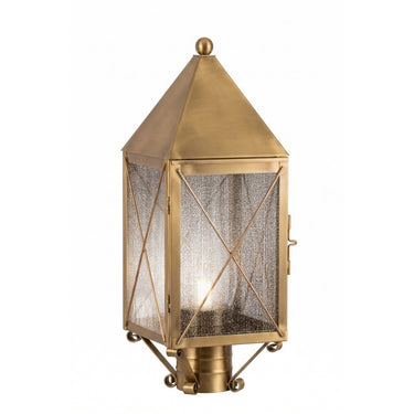 Ashford Post Lantern shown in the Antique Brass finish with a Seedy shade - 9520-X-AB-SDY-C