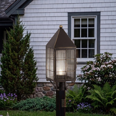Ashford Post Lantern shown in the Bronze finish with a Seedy shade - 9520-H-BZ-SDY-C 2