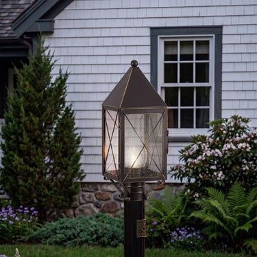 Ashford Post Lantern shown in the Bronze finish with a Seedy shade - 9520-X-BZ-SDY-C 2