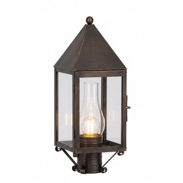 Ashford Post Lantern shown in the Dark Brass finish with a Clear shade - 9520-DB-CL-C